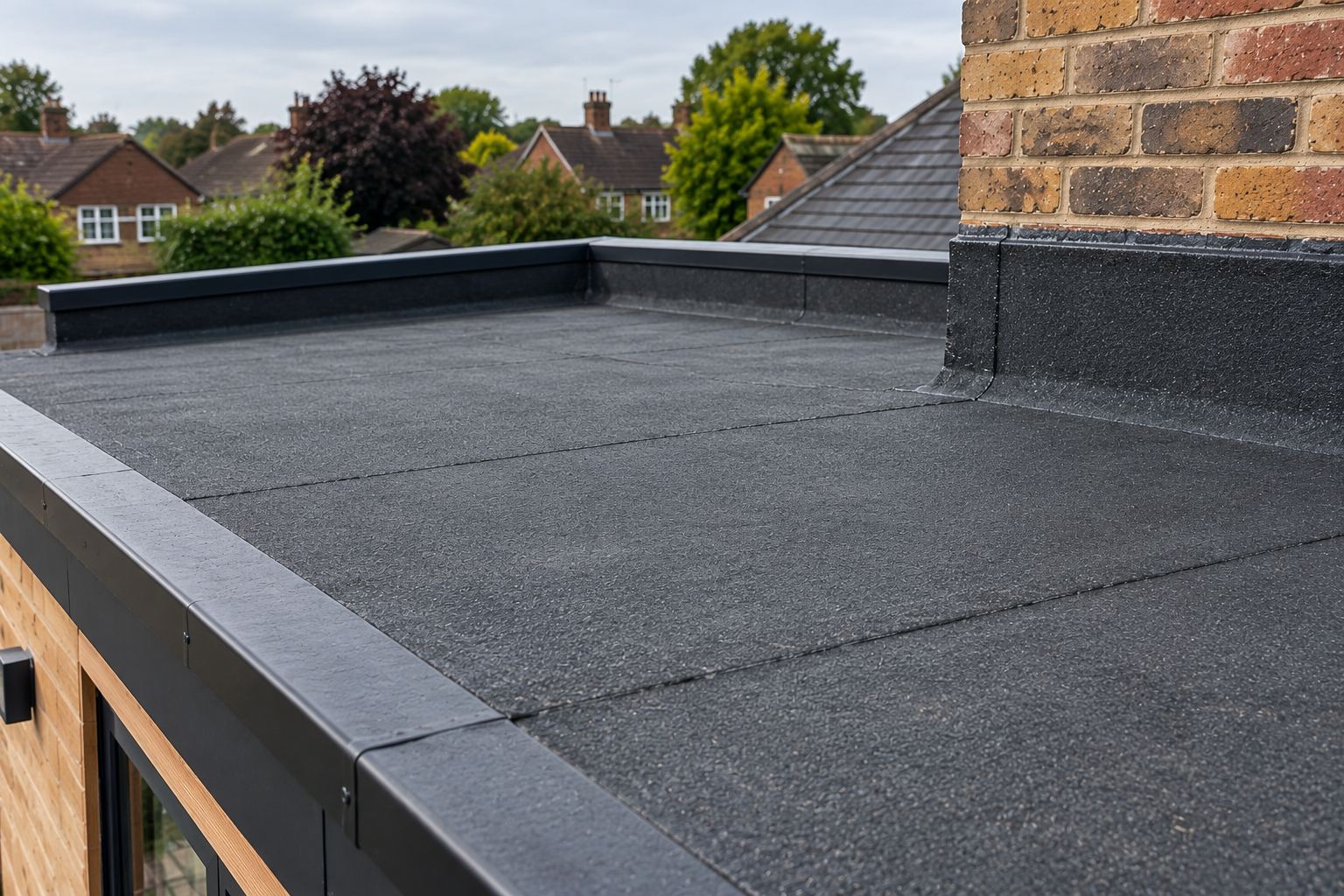 Flat roof waterproofing detail